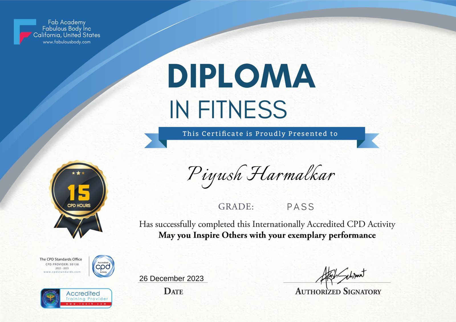 Caption 1 certificate